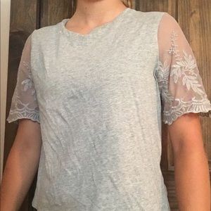 Grey lace t-shirt